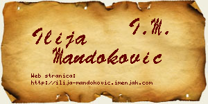 Ilija Mandoković vizit kartica